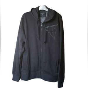 Guess dark gray fleece zip up hoodie